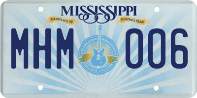 MS license plate MHM006