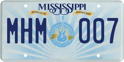 MS license plate MHM007