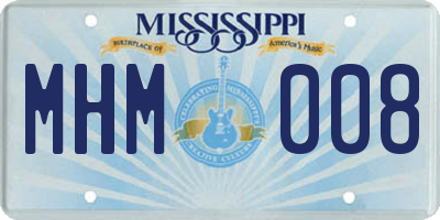 MS license plate MHM008