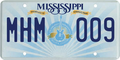 MS license plate MHM009
