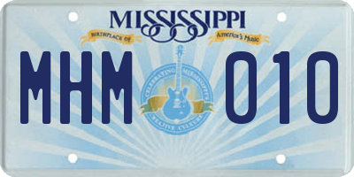 MS license plate MHM010