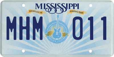 MS license plate MHM011