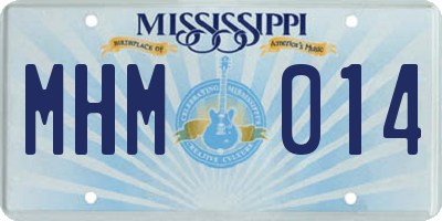 MS license plate MHM014
