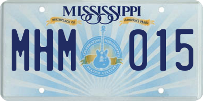 MS license plate MHM015