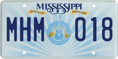 MS license plate MHM018