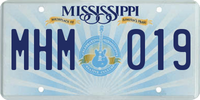 MS license plate MHM019