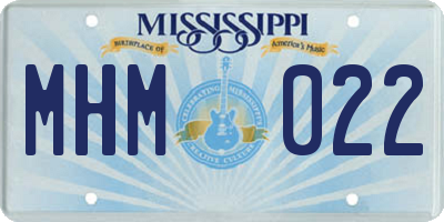 MS license plate MHM022