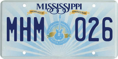 MS license plate MHM026