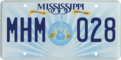 MS license plate MHM028