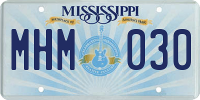 MS license plate MHM030