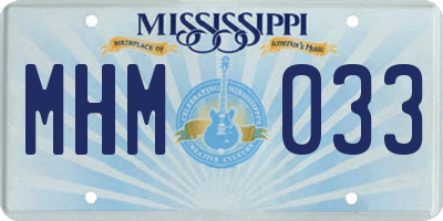 MS license plate MHM033