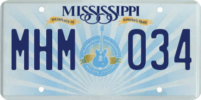 MS license plate MHM034