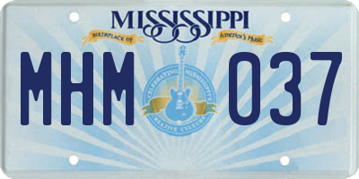MS license plate MHM037