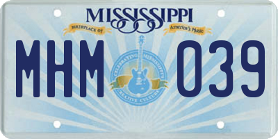 MS license plate MHM039