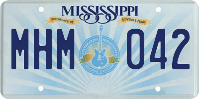 MS license plate MHM042