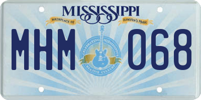 MS license plate MHM068