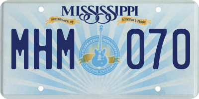 MS license plate MHM070
