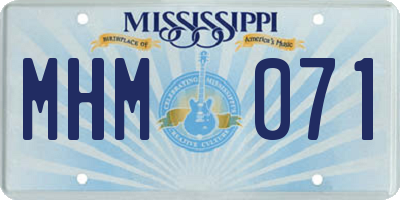 MS license plate MHM071