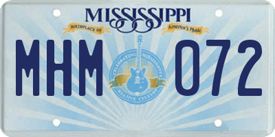 MS license plate MHM072