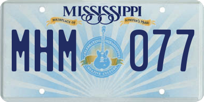 MS license plate MHM077