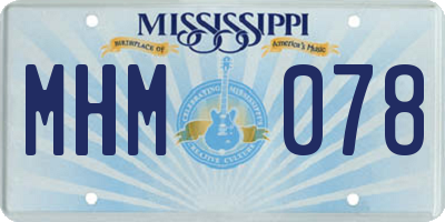 MS license plate MHM078
