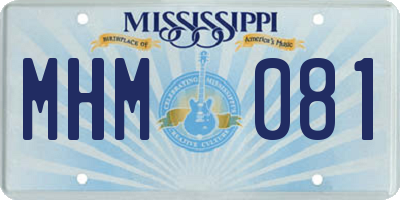 MS license plate MHM081