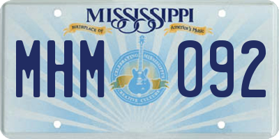 MS license plate MHM092