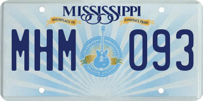 MS license plate MHM093