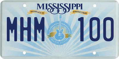 MS license plate MHM100