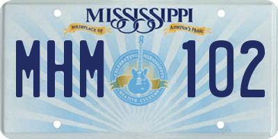 MS license plate MHM102