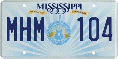 MS license plate MHM104