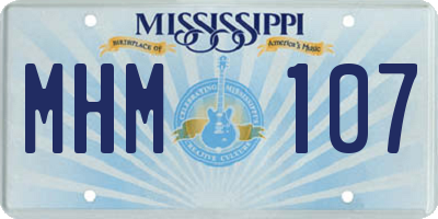MS license plate MHM107