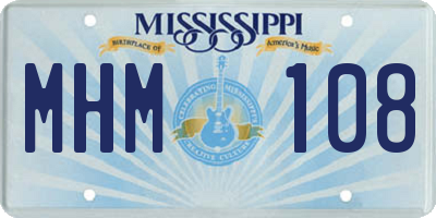 MS license plate MHM108