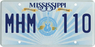 MS license plate MHM110