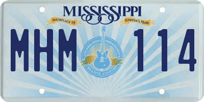 MS license plate MHM114