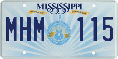 MS license plate MHM115