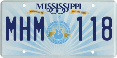 MS license plate MHM118