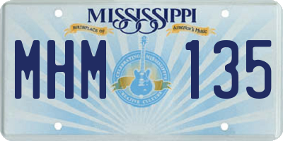 MS license plate MHM135