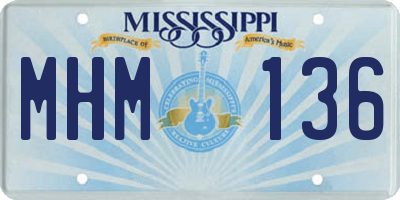 MS license plate MHM136