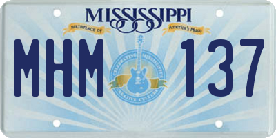 MS license plate MHM137