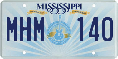 MS license plate MHM140