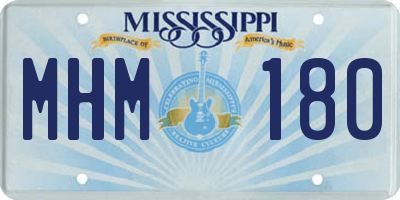 MS license plate MHM180