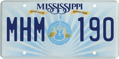 MS license plate MHM190