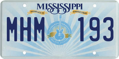 MS license plate MHM193
