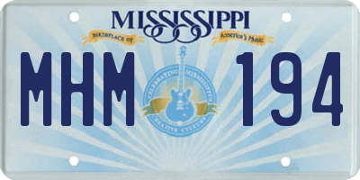 MS license plate MHM194