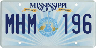MS license plate MHM196