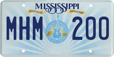 MS license plate MHM200