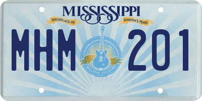 MS license plate MHM201