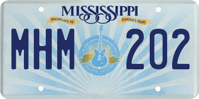 MS license plate MHM202
