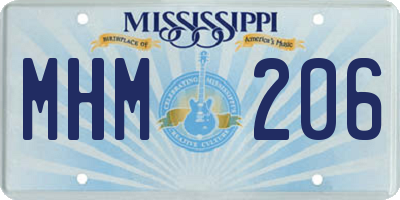 MS license plate MHM206